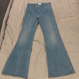 MOTHER flared jeans hemmed for 5’1-5’7 person